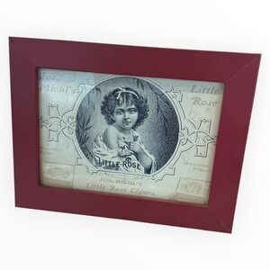 Antique Jos Michls Little Rose Cigars Tobacco Label Framed Tobacciana